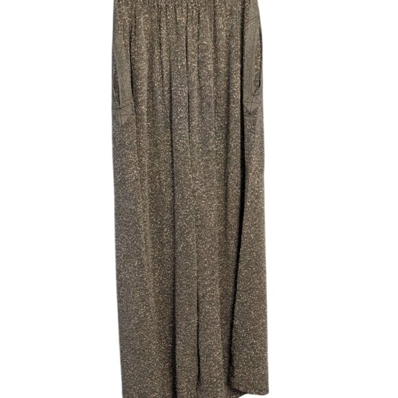 Wide-Leg Cropped Gray Textured Pants Elastic Waistband Pockets XL - Picture 3 of 14